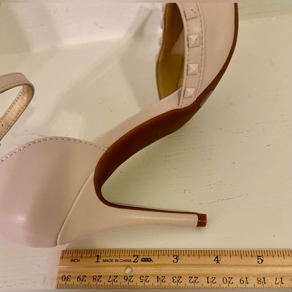 Jessica Simpson Baby PINK Heels Stiletto Pumps Shoes STUDS Ankle Straps size 6.5 - Picture 12 of 14